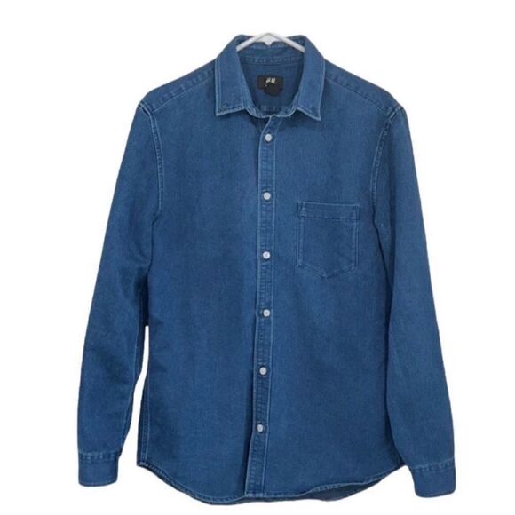 H&M Men's Denim Regular Fit Shirt(Size M) - Picture 1 of 4
